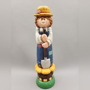 Midwest of Cannon Falls Eddie Walker GARDENER 10" Figurine Overalls Shovel Resin